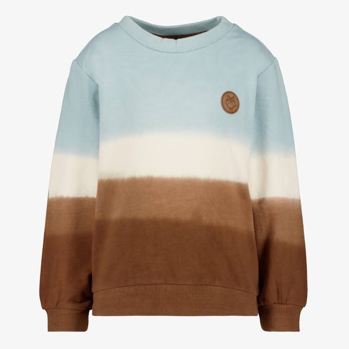 Unsigned jongens sweater blauw bruin - Maat 92