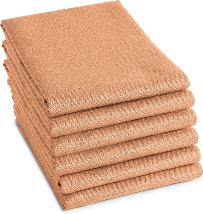 DDDDD - 6x Theedoek - Logo - 60x65 cm - pastel peach - Set van 6 stuks