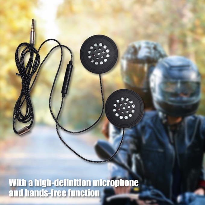 Bedrade Helmhoofdtelefoons Intercom Hoge Fidelity HD Microfoon Handsfree black