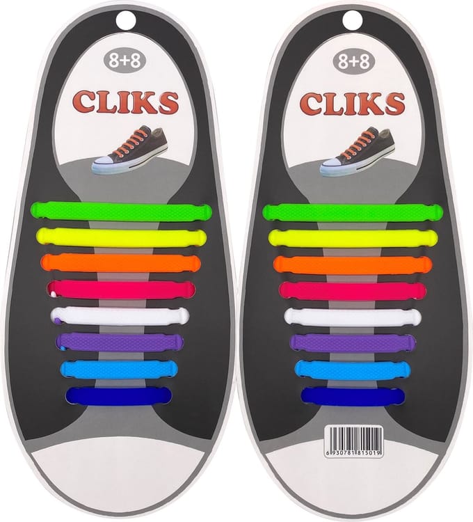 Elastische Veters Multicolor - Zonder Strikken - 1 Paar Schoenen - Kinderen & Volwassenen - CLIKS