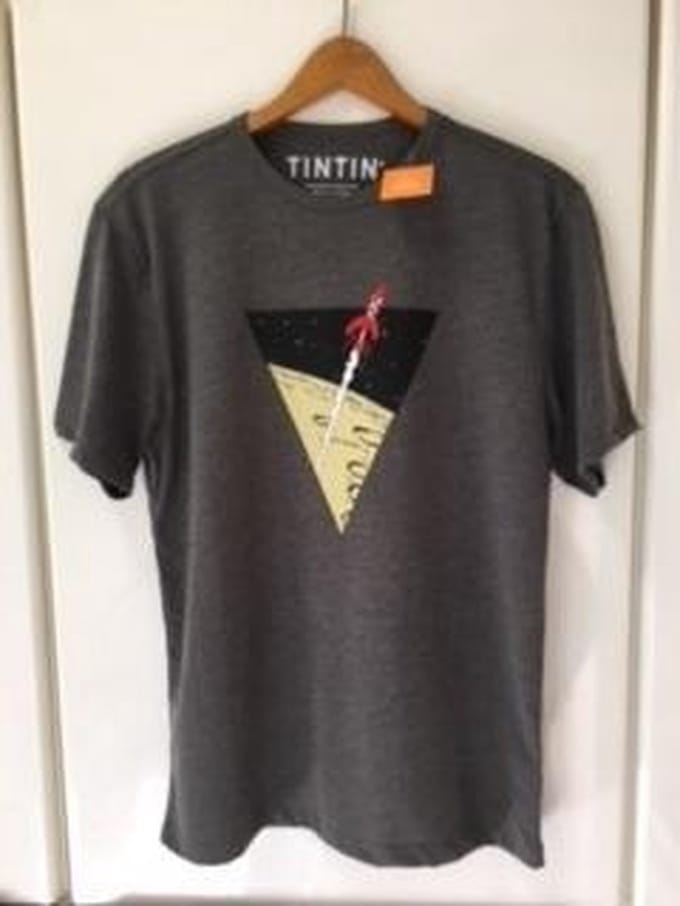 Kuifje T-Shirt Raket naar de Maan Maat M