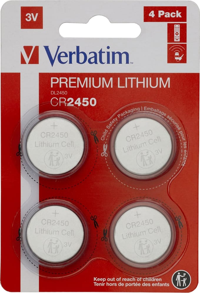 Verbatim Lithiumbatterij Knoopcel CR2450 - 3V - 4x