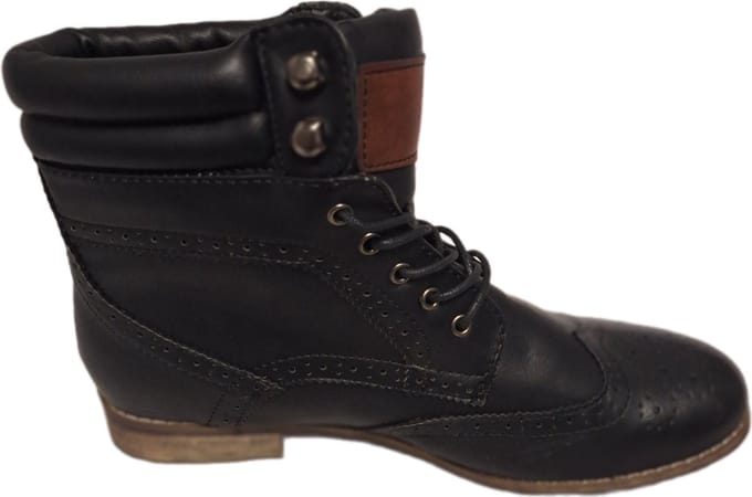 JUMEX. LEDER BOOTS- VETERS EN HOOKS-BLACK-LEER-41