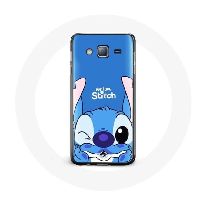 Coque pour Samsung Galaxy A3 Stitch mignon fond bleu