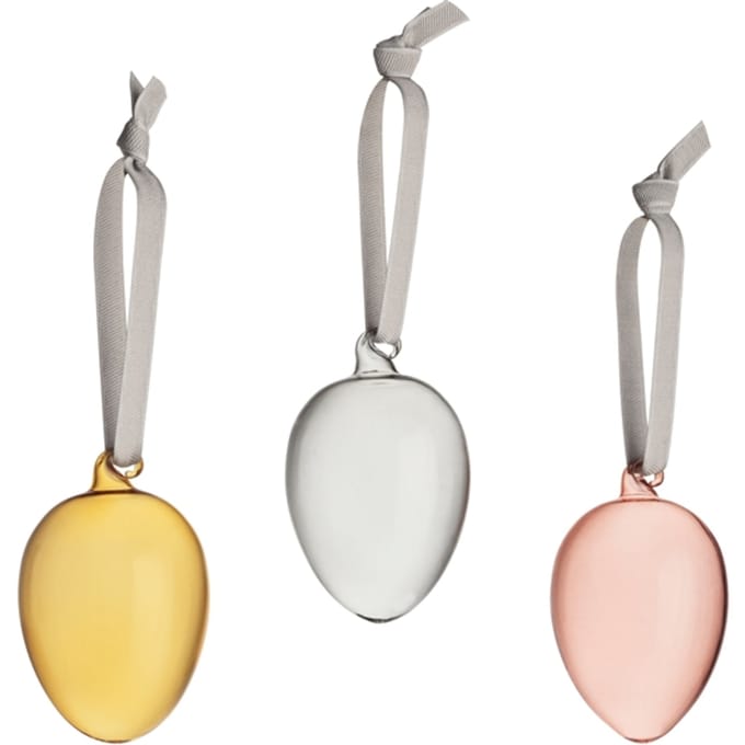 Iittala - Glazen Ei ornamenten - set van 3 - meerkleurig