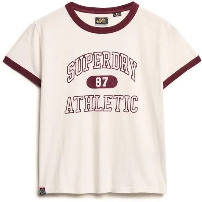 Superdry - Athletic Essentials Ringer T-shirt met aansluitende pasvorm - Dames - T-shirts