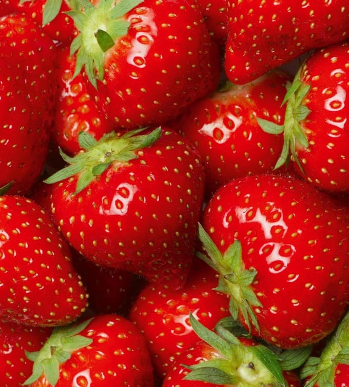 Fotobehang - Strawberry 225x250cm - Vliesbehang