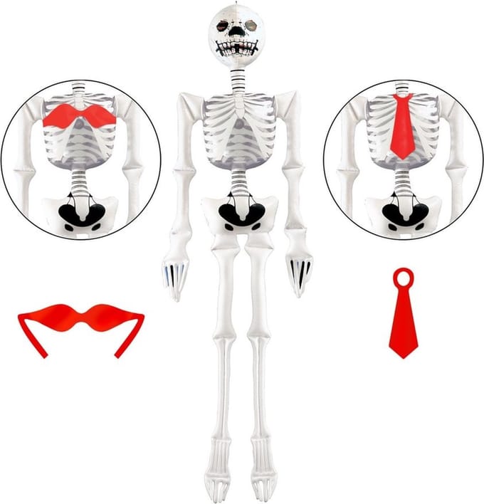 Opblaasbaar skelet lengte 183 cm