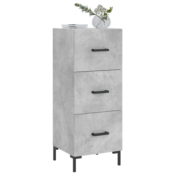 vidaXL - Dressoir - 34,5x34x90 - cm - bewerkt - hout - betongrijs