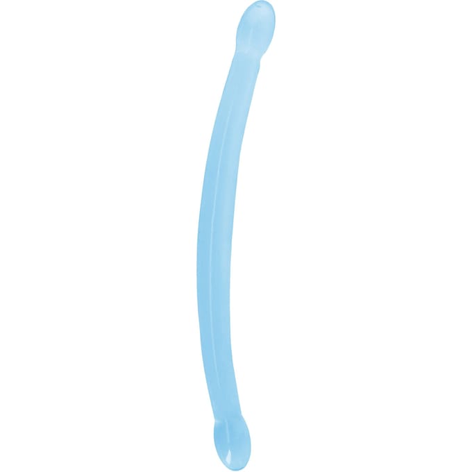RealRock by Shots Niet-realistische dubbele dildo - 17 / 42 cm - Blauw