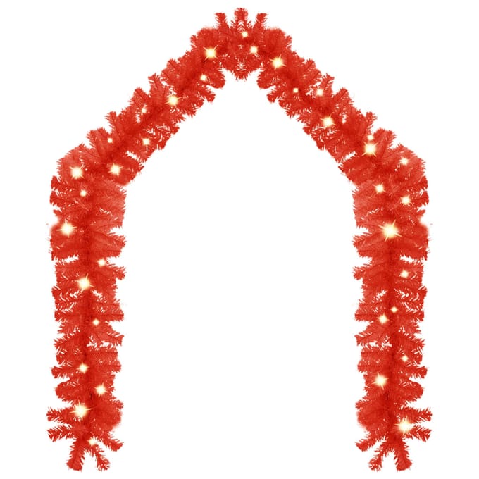 vidaXL - Kerstslinger - met - LED-lampjes - 20 - m - rood