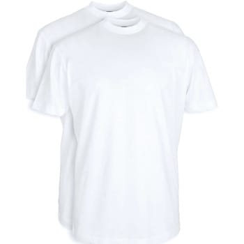 Suitable Obra T-Shirt Hoge Ronde Hals Wit 2-Pack - Maat XXL - Heren - Basic T-shirt - Ondershirt