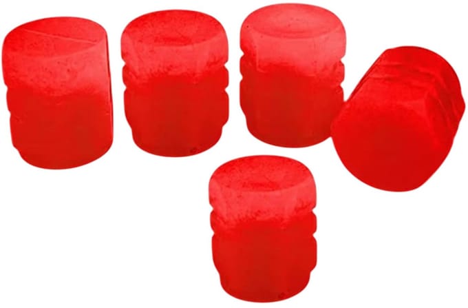 Han-Bar® Ventieldopjes - 5x Fluorescerend - Rood