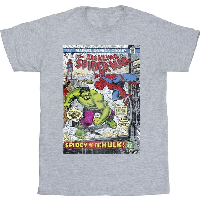 Marvel Heren Spider-Man VS Hulk Cover T-Shirt (Sportgrijs)