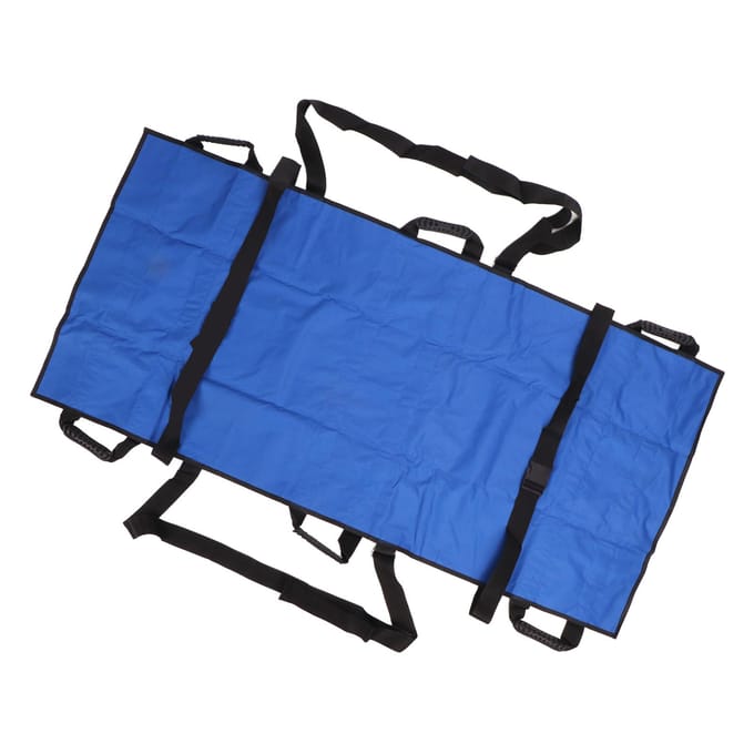 Drap de Transfert Patient Réutilisable Lavable Coussin de Repositionnement de Lit avec Poignée Renforcée pour Tourner blue