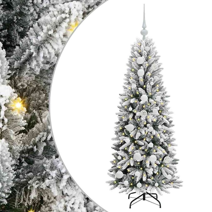 vidaXL - Kunstkerstboom - Wit - 120 - cm - PVC - en - plastic - en - staal - en - PE