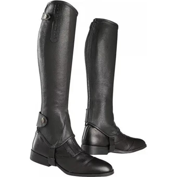 Equitheme Leather Soft Halve Chaps Zwart S / Regular