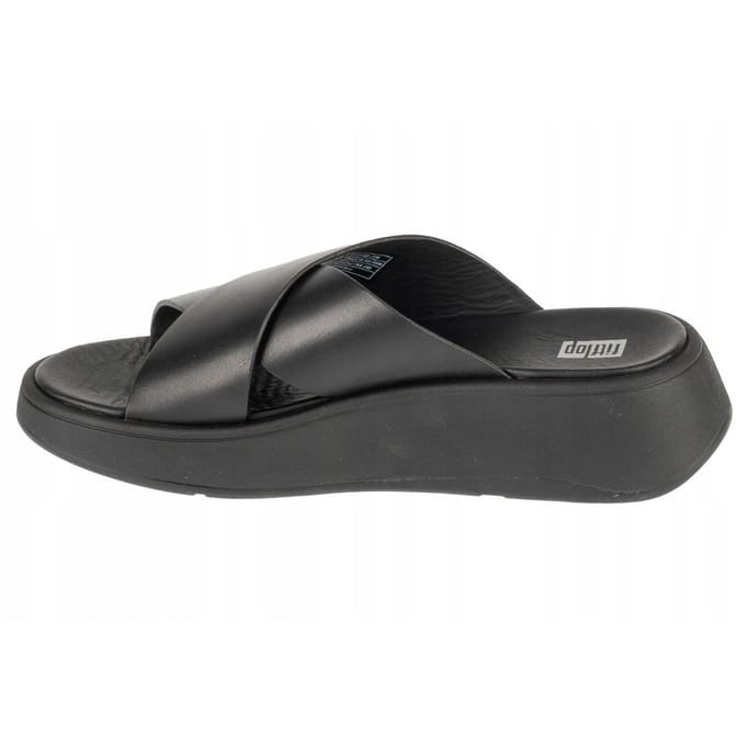 FitFlop Dames/Dames F-Mode Leren Flatform Sliders (Zwart)