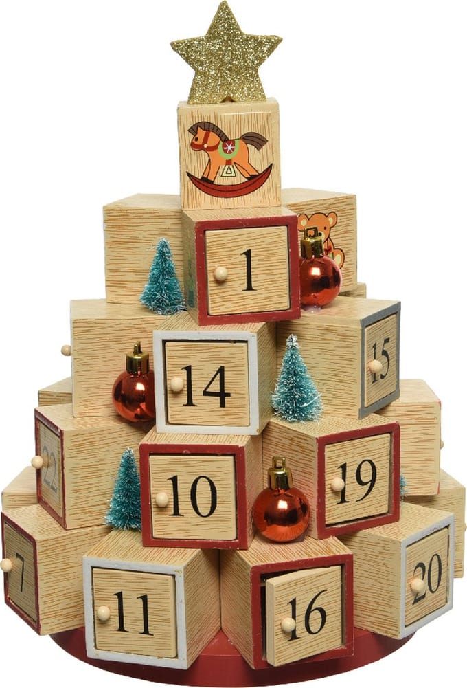 Adventkalender - boom met glitterdoosjes
