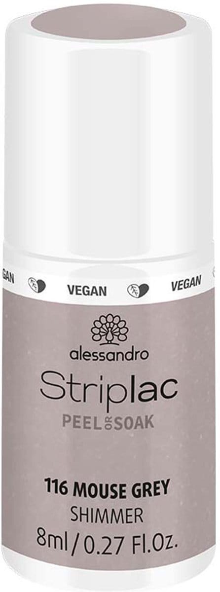 Alessandro Striplac Peel or Soak | 116 - Mouse Grey | Nagellak 8ml - 116 Mouse Grey