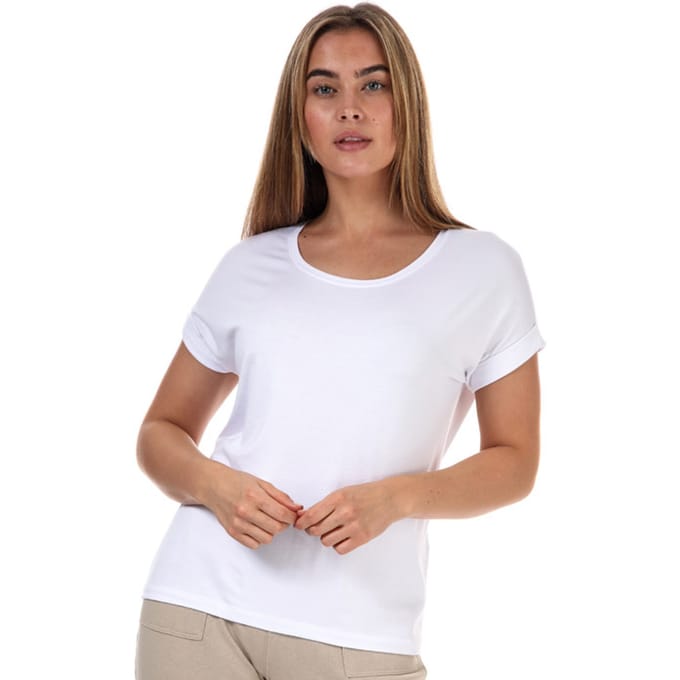 Only witte dames t-shirt   Ronde hals   Relaxed Fit   Korte mouw Wit L