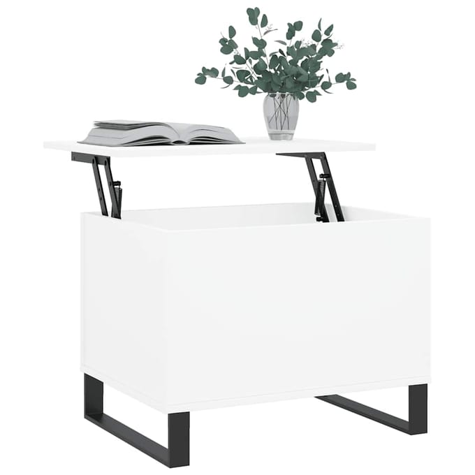 vidaXL - Salontafel - 60x44,5x45 - cm - bewerkt - hout - wit