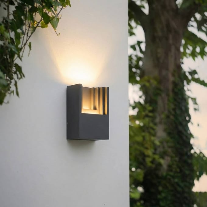 Lindby LED buiten wandlamp Aurali, 1-lamp, zwart, IP65