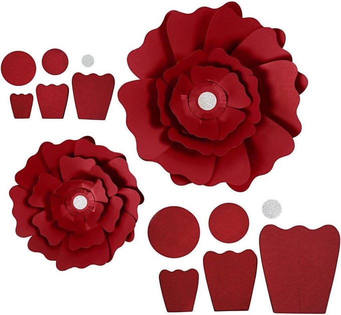 Bloemen - Rood - Rood - 15+25 cm - 230 gram - 2 stuk