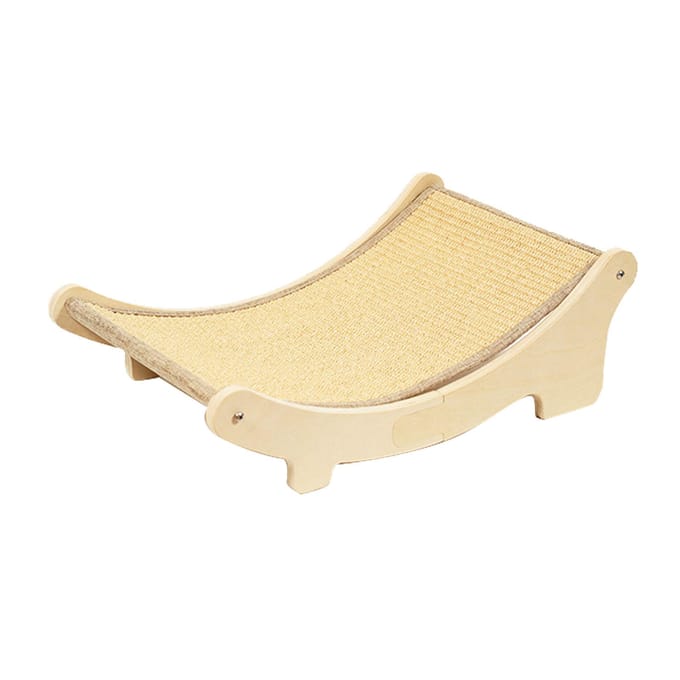 Houten Verhoogd Kattenhangmat Bed Krasbestendig Veilig Rusten Stabiele Structuur Krabpaal Bed voor beige