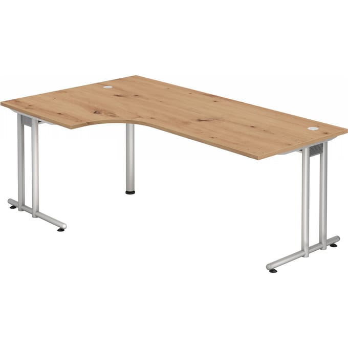 NANO 82 S | Bureau - 200 x 120 Essen-Eik/Zilver