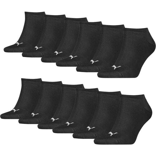 Puma Sneakersokken Plain 12-pack Zwart-47/49