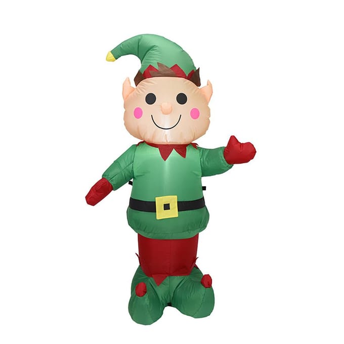Kerst Opblaasbare Buitendecoraties Elf 5FT Ingebouwde LED-verlichting en Luchtblazer Blaas Op EU Plug blue