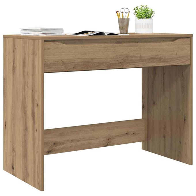 vidaXL - Bureau - met - lade - Artisan - Eik - Geconstrueerd - hout - 100 - x - 50 - x - 78 - cm