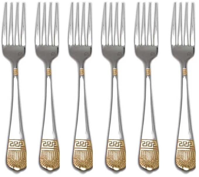 Tafelvork - Set van 12 - RVS Vorken - Vork - Zilver/Goud - Dinervork