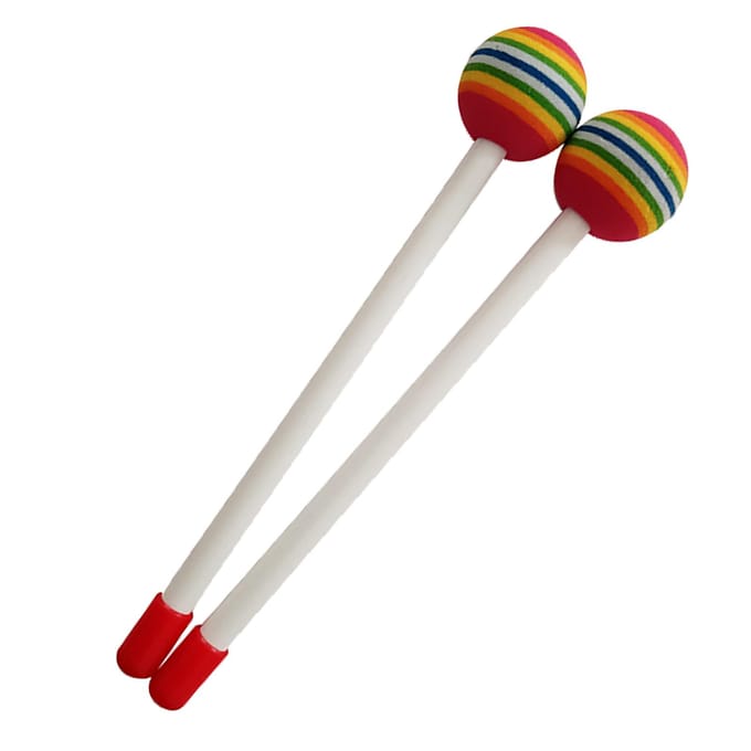 2 Pièces Baguettes de Batterie pour Enfants Couleur Vive Son Agréable Bâton de Batterie à Percussion Manuelle en Plastique pour la Musique white