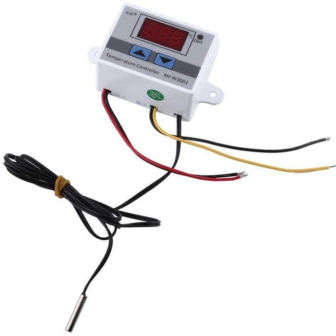 Allecto - Digitale Thermostaat - Temperatuurregelaar - Waterdicht - 12V - Thermosensor - Geschikt voor verwarming - Compact formaat