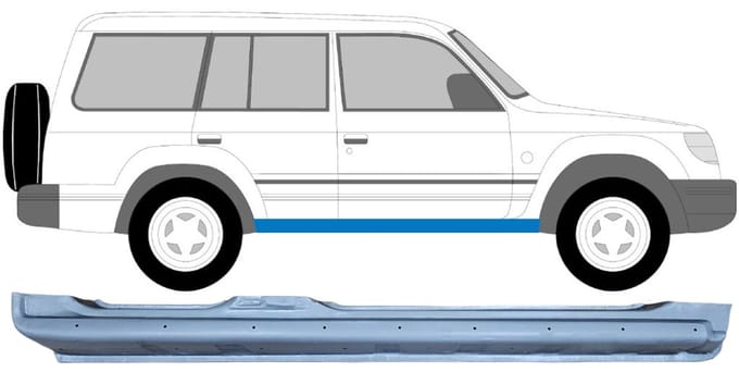 Volledige dorpel voor Mitsubishi Pajero 1991-2001 / Rechts