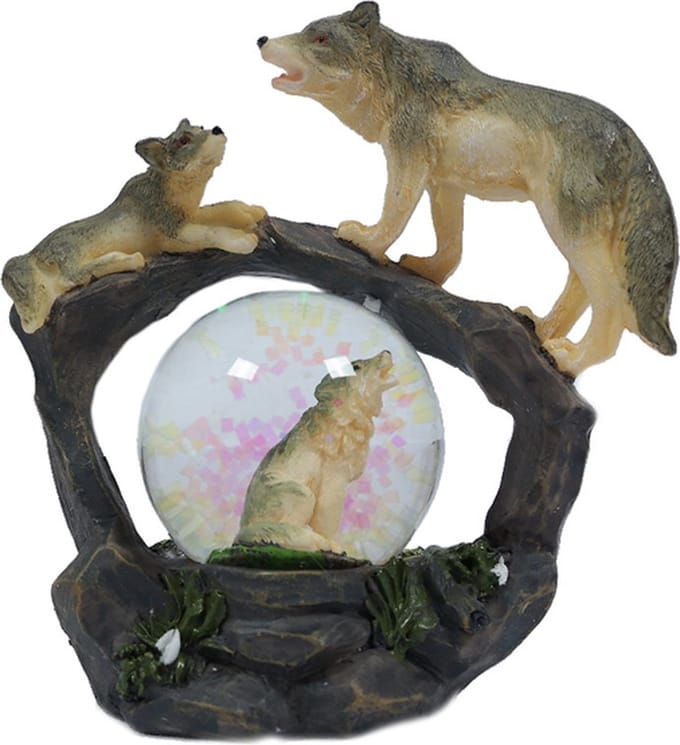 PIA Soft Toys Wolf waterbal - 45 mm - Snowglobe