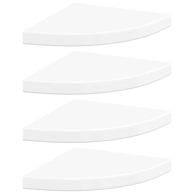 vidaXL - Hoekschappen - zwevend - 4 - st - 35x35x3,8 - cm - MDF - hoogglans - wit