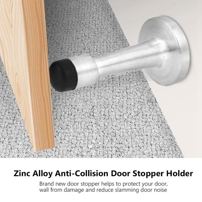 Zinklegering   Rubberen Anti-botsing Deurstopper Houder Huis Hotel Kantoor Accessoire (Geborsteld)