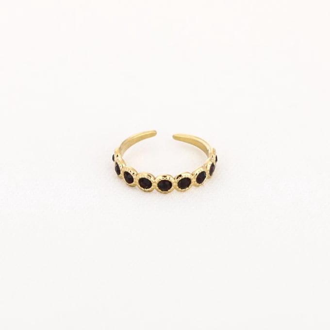 Bijoutheek Ring (Sieraad) Steentjes Rond Bruin