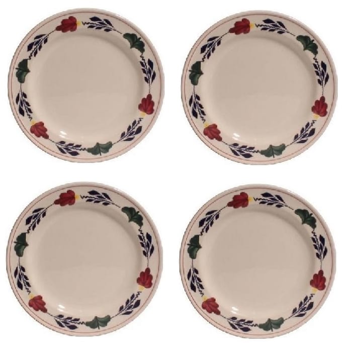 Boerenbont ontbijtborden rond 21cm - set van 4 Stuks