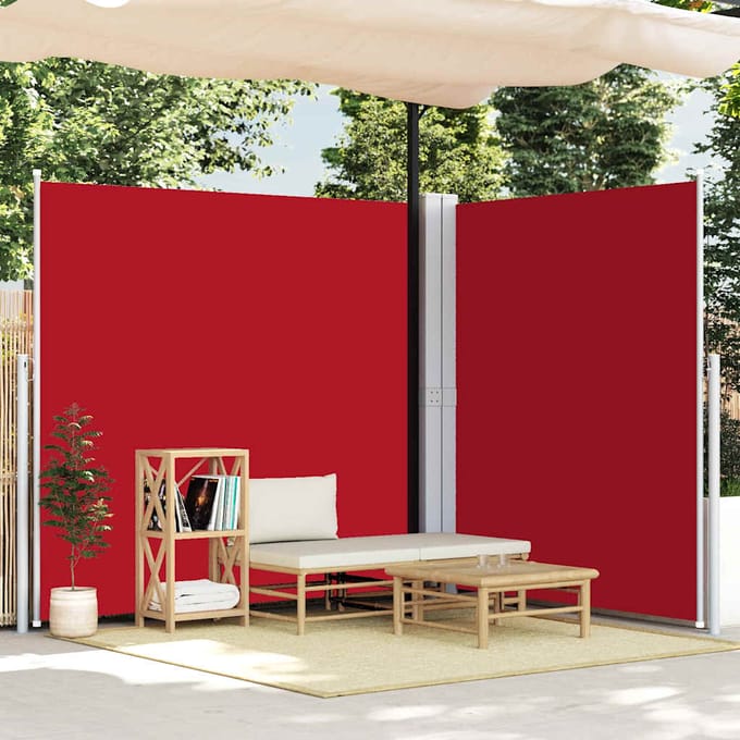 vidaXL - Windscherm - uittrekbaar - 220x600 - cm - rood