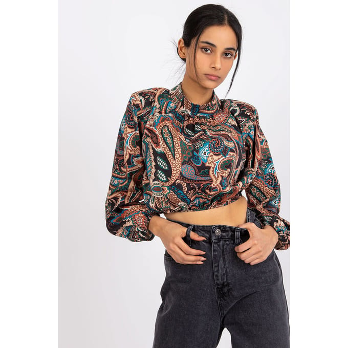 Paisley Luxe Blouse - Brown / One Size