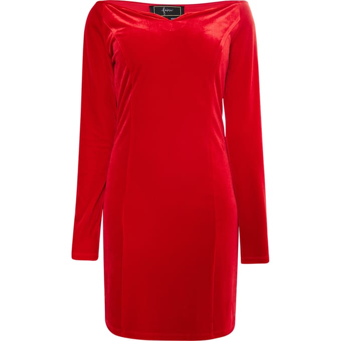 Faina Mini-jurk met lange mouwen Dames rood