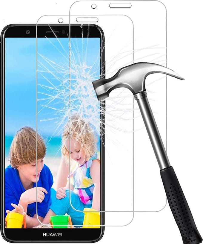 Screenprotector Glas - Tempered Glass Screen Protector Geschikt voor: Huawei P Smart 2018  - 2x