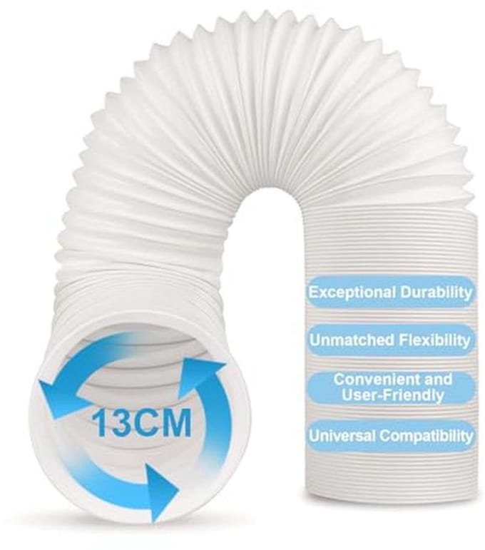 Flexibele PVC afvoerslang voor draagbare airconditioners - Ø 130 mm, Lengte 2 m