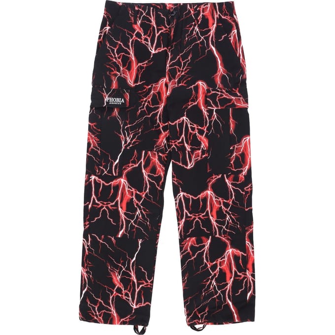 Lange Lightning-cargobroek voor heren zwart/rood