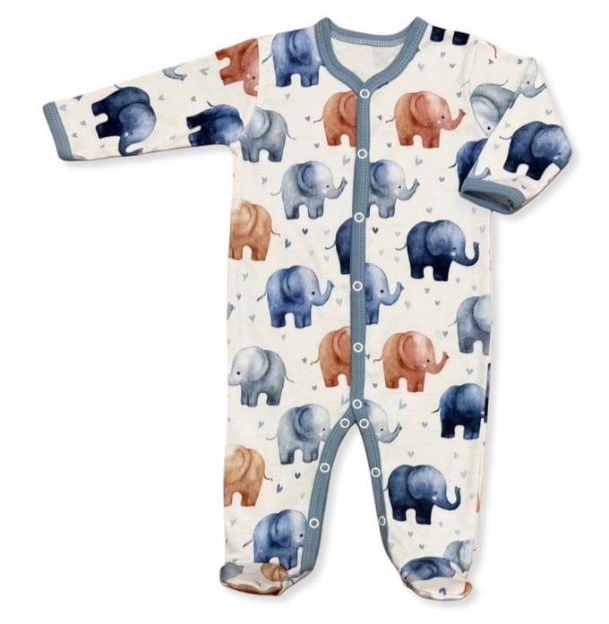 Dartomik Słoniki - Baby Pyjama - 68 - Geheel Geopend - Met Stofjes