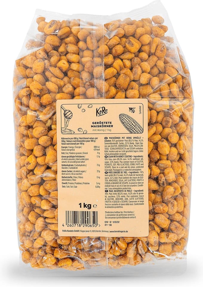 KoRo | Geroosterde maïskorrels met honing 1 kg